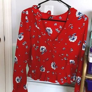 Red Long sleeve blouse